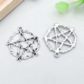 Antik-Silber-Anhänger in Astform mit Sternmotiv für die DIY-Schmuckherstellung - 1 Stück/Packung (28x26mm)