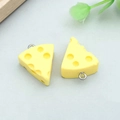 Creative resin yellow cheese charm pendants with silver loops for DIY jewelry making - Yellow Resin Triangle Cheese (24651)