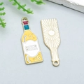 Yellow enamel beer bottle alloy charms with gold finish for DIY jewelry making - Enamel Beer Bottle with KC Gold Base (16740)