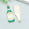 Colorful beer bottle alloy charms with green drip oil finish for DIY jewelry crafting - Beer Bottle (19608)