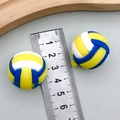 22mm yellow blue and white PVC volleyball charm for DIY jewelry making and sports pendants - Yellow White Volleyball Style