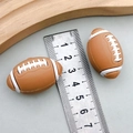 Mini brown PVC American football charm pendant for DIY jewelry, 35mm sports bead - Brown And White Football Style