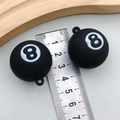 DIY black billiard number 8 pool ball pendant charm for jewelry making 25mm - Black White No.8 Pool Ball Style