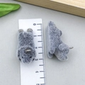 Detailed scale measurement of gray flocked koala charms with metal loops for DIY jewelry - Dark Gray Flocked Dog (23136) / 31*19mm