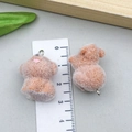 Detail of 2.8cm orange flocked teddy bear pendants for DIY jewelry with silver hooks - Orange Brown Flocked Teddy (23142) / 25*20mm