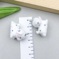 Pendentif chiot floqué blanc avec taches noires et anneau métallique pour bijoux DIY - Dalmatien Blanc Flocage (23144) / 28*24MM