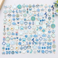 Blauwe emaille bedeltjes in diverse vormen voor DIY sieraden zoals kettingen en armbanden - Meerblauw 100 Assorti Stijlen (SN1259)
