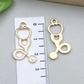 DIY stethoscope alloy pendant in white enamel and gold finish for jewelry making - White Enamel Stethoscope 16*28mm (12006)