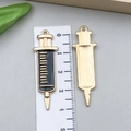 Pendentif seringue en or KC et émail noir pour création bijoux DIY, 4cm haut - Seringue Émail Noir 43x13mm (23230)