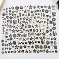 100x Schwarze Emaille Katze Einhorn Anhänger aus Legierung für DIY Schmuckherstellung - 20 Schwarze Tropfflaschen (zufälliges Design 20 Verschiedene Ausführungen) – 194 G – Sn1251