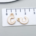 Letter C white enamel gold plated pendant charm with measurement for DIY jewelry - Letter C