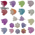 100pcs mixed colorful frosted acrylic lily of the valley flower beads for DIY jewelry - Bag Packaging / Mixed Colors (SN1352)