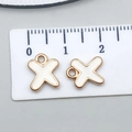 White enamel gold-plated X letter pendant charm for DIY jewelry making 11x11mm size - Letter X
