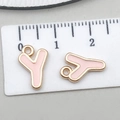 Ciondoli lettera Y in smalto rosa e lega dorata per creazione gioielli DIY - Lettera Y