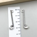 Silver golf club charms pendant for DIY jewelry making shown with size measurement - Golf Club with Ball (22910) / Antique Silver
