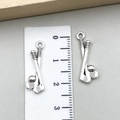 Antique silver golf player pendant with clubs and ball for DIY jewelry making - Mini Golf Club (23220) / Antique Silver
