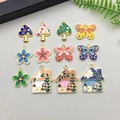 Colorful enamel mushroom butterfly house pendants for DIY necklace and bracelet jewelry making - Enamel House Butterfly Mushroom Mixed Set (SN786)