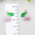 Detailed view of lily of the valley pendant size measured by ruler in 2.5cm height - Pink (22367)