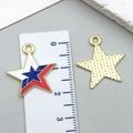 Pendentif étoile drapeau américain rouge, blanc et bleu avec règle de mesure - Style Étoile à Cinq Branches Standard (23119)