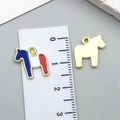 Charm cheval en alliage aux couleurs du drapeau français et finition dorée avec règle - Style Zèbre (23121)
