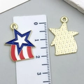 Pendentif en forme d'étoile drapeau américain avec émail rouge blanc bleu et or - Style Étoile Filante (23133)