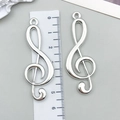 Polierter Violinschlüssel-Anhänger in Silber für DIY Schmuck Musikzubehör Set - Antiksilber Großer Violinschlüssel (56x21mm)