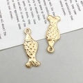 Pendentifs poissons dorés pour création bijoux avec écailles détaillées et anneaux - Mérou Tigre (9x25mm)
