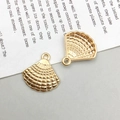 Pendentif coquille dorée en forme d'éventail pour bijoux DIY océan - Coquillage (16X16mm)