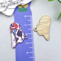 Bunte Cowboyhut und Stiefel Anhänger für DIY Armbänder mit goldener Rückseite - Lila-Weiß Druck Cowboyhut (23762)
