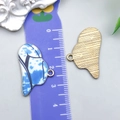 Blau-weißer Emaille-Schmetterlingsanhänger mit goldener Rückseite für DIY-Schmuckherstellung - Blauer Emaille Cowboyhut (23764)