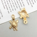 Pendentifs tortue dorés pour bijoux DIY avec texture de carapace réaliste - Tortue de Mer (12x22mm)