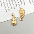 Pendentifs marins dorés à texture radiale pour la création de bijoux DIY - Coquillage (7x15mm)