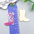 Rosafarbener Cowboy-Stiefel-Anhänger aus Legierung für DIY-Schmuck mit Lineal gezeigt - Lila-Rosa Herz Emaille Cowboystiefel (23773)