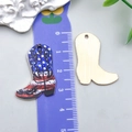 Bunte Cowboy-Stiefel-Anhänger mit US-Flaggenmuster für DIY-Schmuckherstellung - Helllila Emaille Western Cowboystiefel (23775)