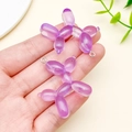 Sparkling purple resin balloon dog pendant charms for DIY jewelry making accessories - Transparent Purple