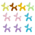 Colorful resin balloon dog charms for DIY jewelry making with metallic loops - Multicolor Mixed Set