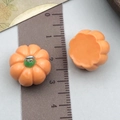 DIY orange resin pumpkin pendant with metal ring for jewelry making projects - Orange Pumpkin (23884)