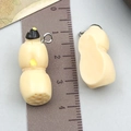 DIY cream resin vegetable pendant charms with silver metal rings for jewelry making - Light Yellow Lotus Root (23892)