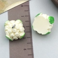 DIY colorful resin cauliflower charm pendant with realistic texture and metal ring - White Cauliflower (23894)