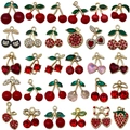 Colgantes de cereza y frutas con diamantes para la creación de joyas DIY - Juego de Estilos de Frutas Mixtas (SN1384)