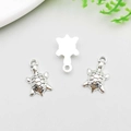 Antique silver sea turtle charms in alloy for DIY jewelry bracelets and necklaces - Slender Sea Turtle Shape