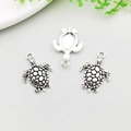 Antique silver sea turtle alloy pendant charms for DIY jewelry bracelets and necklaces - Realistic Sea Turtle Shape