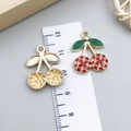 Rote Kirsch-Legierung Anhänger mit Strass und Emaille für DIY-Schmuckherstellung - Rote Emaille Kirsche Stil (23399)