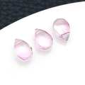 Three transparent light pink teardrop glass pendants for DIY jewelry making - Rose Pink