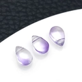 Three purple gradient glass teardrop beads with top drill holes for jewelry DIY - Purple