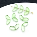 Cuentas de pétalos de tulipán en vidrio verde degradado para pulseras y joyas de bricolaje - Hoja de Cristal / 1 Pieza (8x9mm) / Verde Claro Transparente (23872)