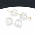 Cuentas de tulipán esmeriladas semitransparentes en degradado para joyería DIY - Hoja de Cristal / 1 Pieza (8x9mm) / Blanco Transparente (23874)