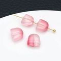 Cuentas de tulipán en vidrio degradado rosa con agujeros para joyería artesanal - Hoja de Cristal / 1 Pieza (8x9mm) / Rosa Fucsia Transparente (23876)