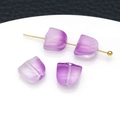 Cuentas de vidrio degradado púrpura con agujeros para creación de joyería DIY - Hoja de Cristal / 1 Pieza (8x9mm) / Morado Transparente (23877)