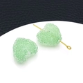 Light green matte acrylic heart pendant with gold pin for DIY jewelry making - Green (23736)